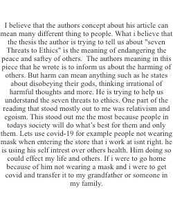 Week 2- Seven Threats to Ethics